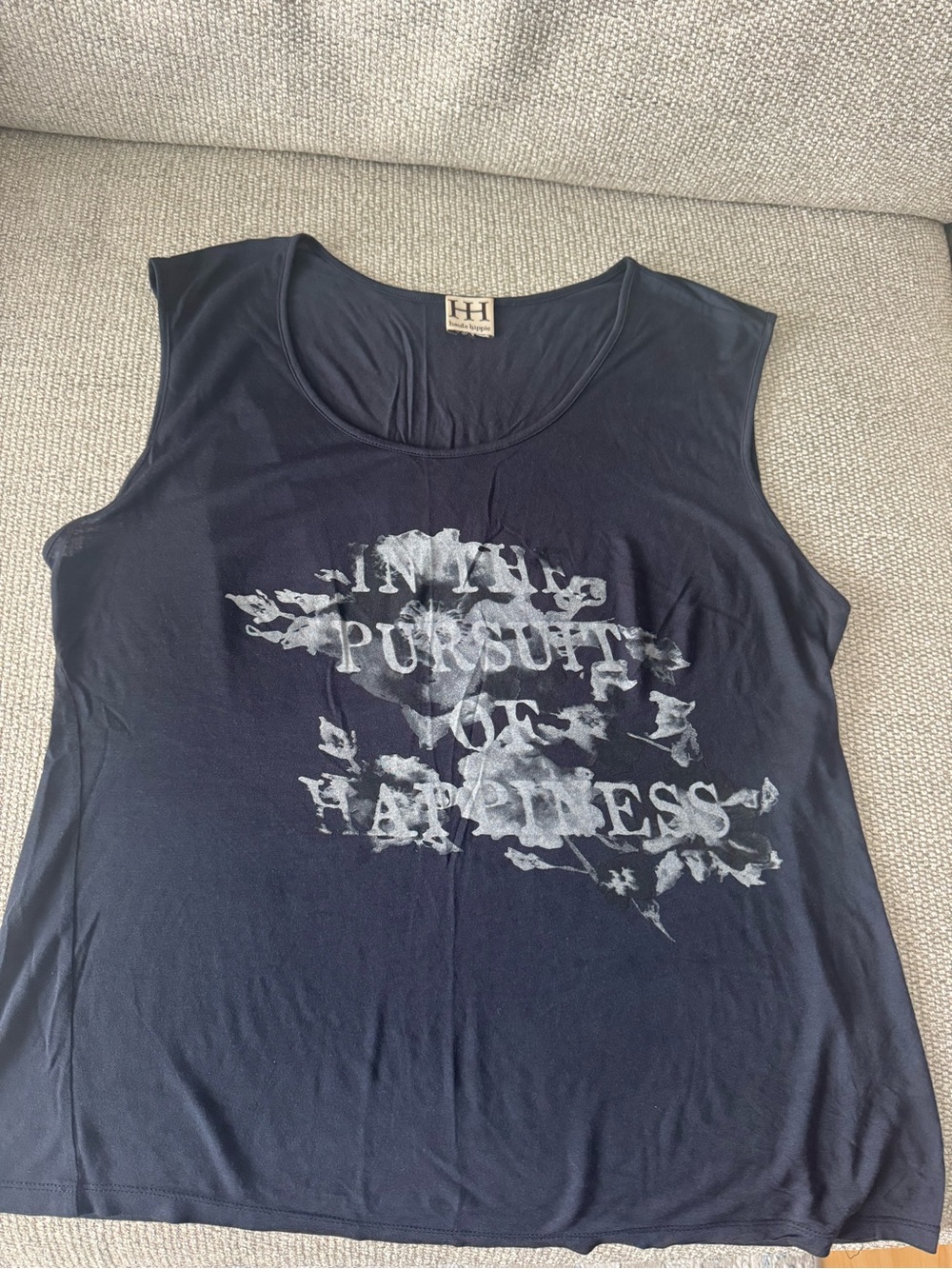 Dark grey Graphic Sleeveless Women's Top